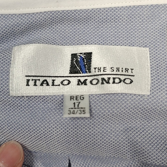 Italo Mando men's long sleeve button down shirt size Reg 17 - Picture 2 of 13